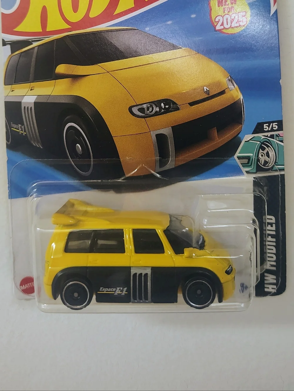 Renault Espace F1 Hot Wheels 2025 HW Modified 5/5 Yellow Diecast